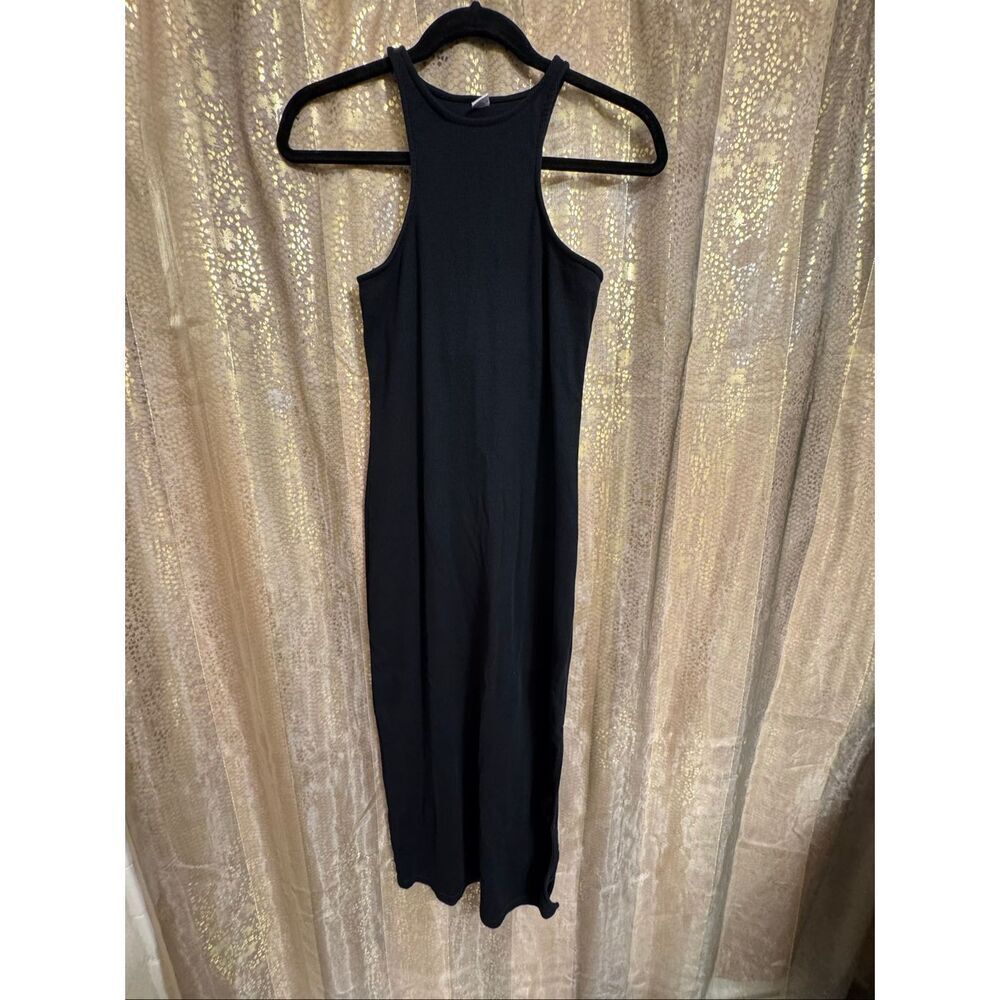 Old Navy Black‎ Fitted High-Neck Rib-Knit Maxi Dress S/M